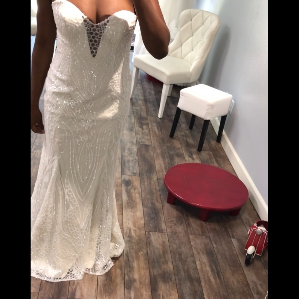 Wtoo Deep-V sequin wedding dress